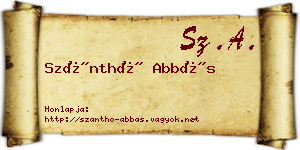 Szánthó Abbás névjegykártya